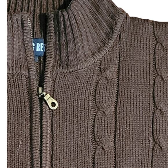 NWT Vintage 90s Bon-Ton Alexis Reed Brown 1/4 Zip Sweater Mens Small Deadstock - Picture 3 of 7